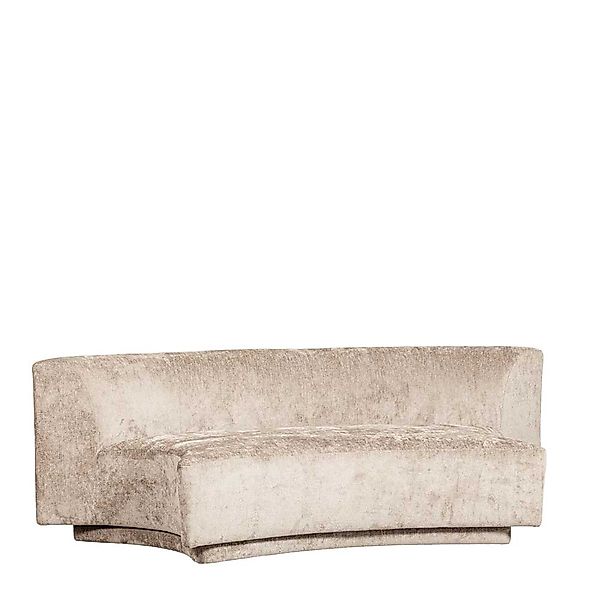 Loungesofa 2-Sitzer in Beige aus Chenillegewebe günstig online kaufen