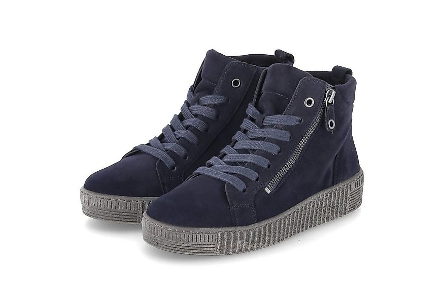 Gabor Gabor 73.730.16 Damen Rauleder blau Schnürstiefel günstig online kaufen