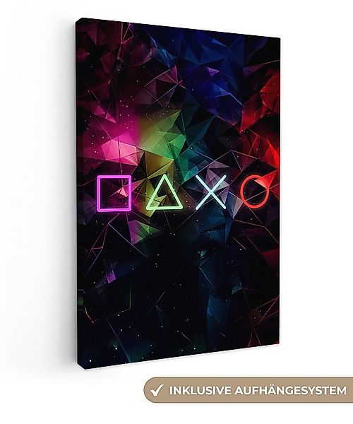 OneMillionCanvasses® Leinwandbild Spiele - Modern - Spiel - Neon - Spielzim günstig online kaufen