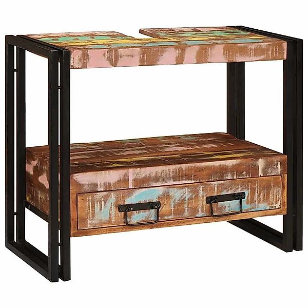 vidaXL Badezimmerspiegelschrank Waschbeckenunterschrank mit Regal Massivhol günstig online kaufen