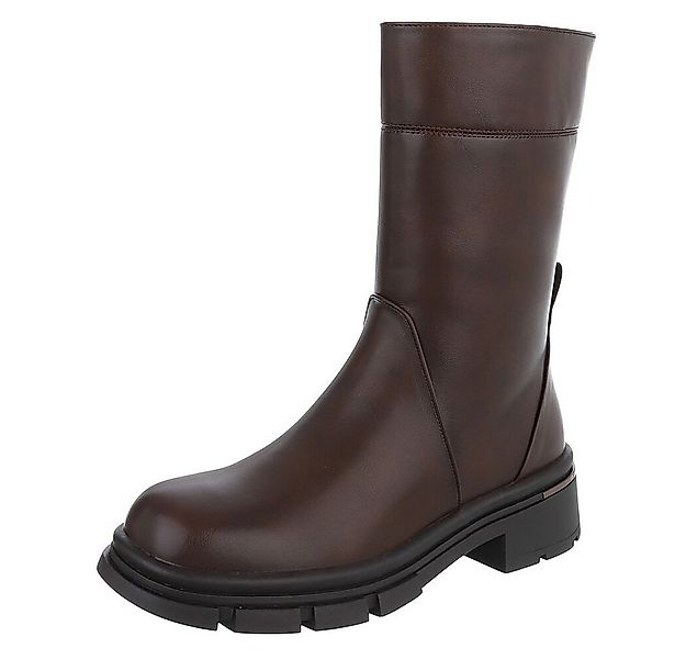 Ital-Design Moderne Damen-Stiefel mit mittelhohem Schaft und rutschfester S günstig online kaufen