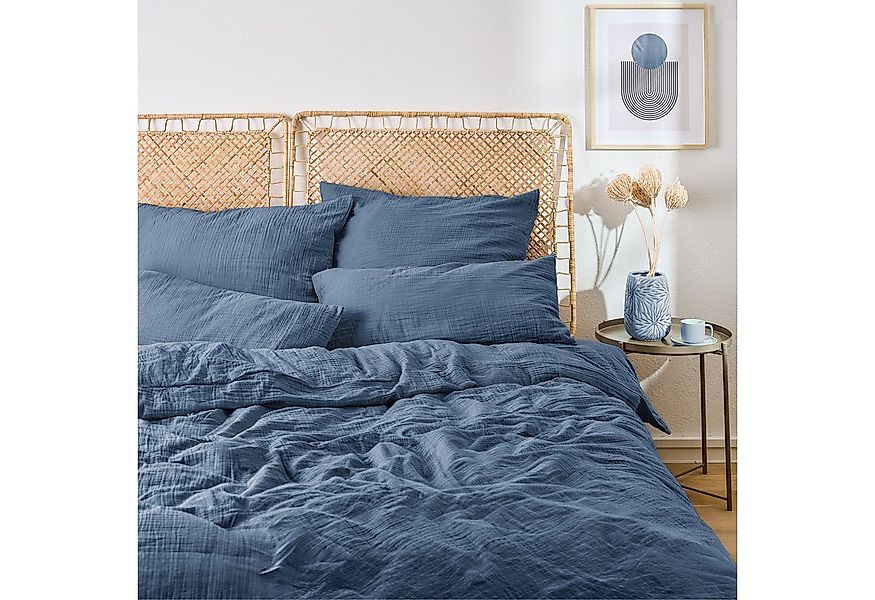 Blumtal Bettwäsche Musselin 100% Baumwolle im Set, Kopfkissenbezug & Decken günstig online kaufen