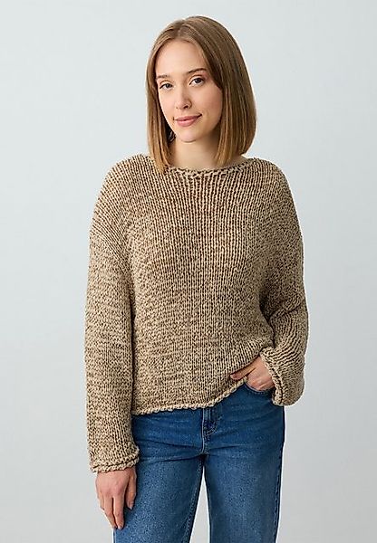 Jimmy Key Strickpullover Trui met lange mouwen en opengewerkte boothals günstig online kaufen