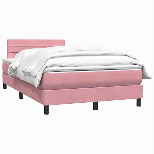 vidaXL Bett Boxspringbett mit Matratze Rosa 120x210 cm Samt günstig online kaufen