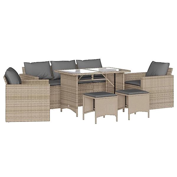 vidaXL 6-tlg Garten-Sofagarnitur mit Kissen Beige Poly Rattan Modell 312 günstig online kaufen