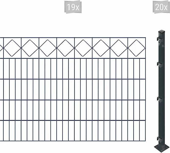 Arvotec Doppelstabmattenzaun "ESSENTIAL 100 zum Aufschrauben "Karo" mit Zie günstig online kaufen