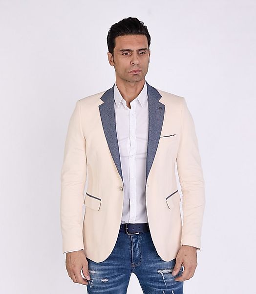 Denim Distriqt Jerseysakko in Slim Fit mit Stretch Beige Gr. 54 entspricht günstig online kaufen