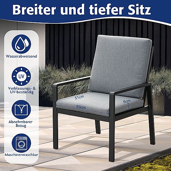 MeXo Gartenstuhl Aluminium Gartenmöbel Esstischstuhl (wetterfeste günstig online kaufen