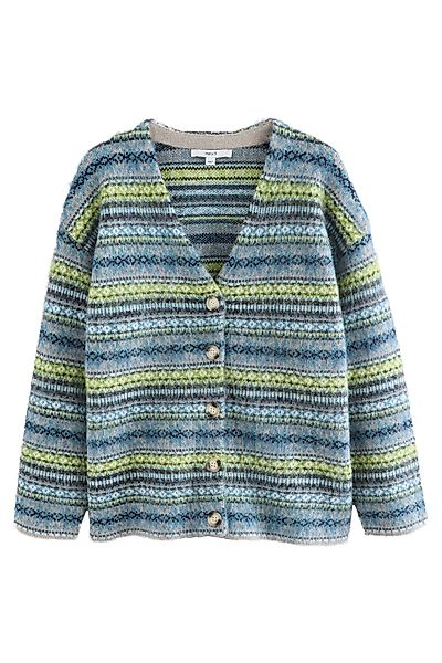 Next Strickjacke Angeraute Strickjacke mit V-Ausschnitt günstig online kaufen