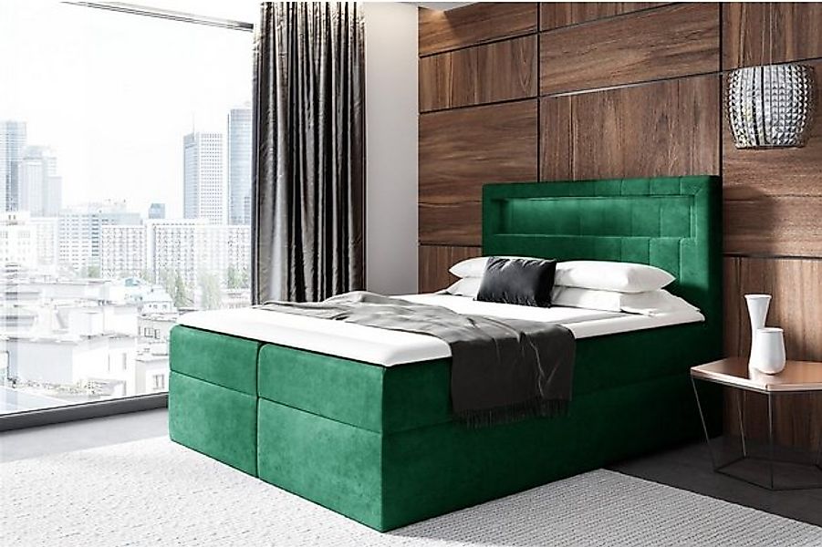 Fun Möbel Boxspringbett Schlafzimmerbett STORM in Stoff oder Kunstleder (In günstig online kaufen