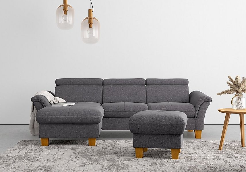 Home affaire Ecksofa Lindgren L-Form, wahlweise mit Bett mit klappbaren Rol günstig online kaufen