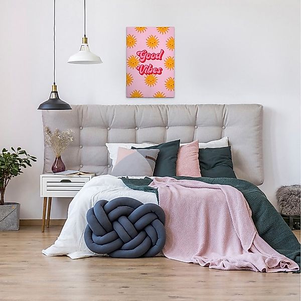 A.S. Création Leinwandbild "Good Vibes - Wandbild Rosa Pink Rot Keilrahmen günstig online kaufen