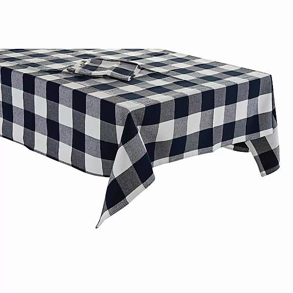 Tischdecke Und Servietten Dkd Home Decor Blau Baumwolle Weiß (150 X 150 X 0 günstig online kaufen
