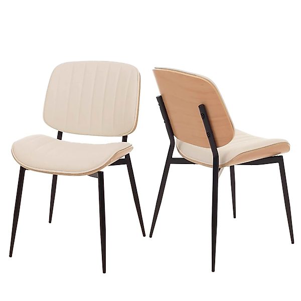MCW Esszimmerstuhl O44 2er-Set Natur Weiß günstig online kaufen