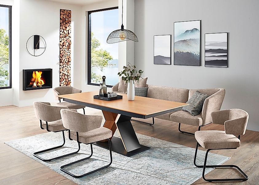 K+W Komfort & Wohnen Essgruppe "Mikkado Tube" 6 Stk. tlg. 4 Freischwinger u günstig online kaufen