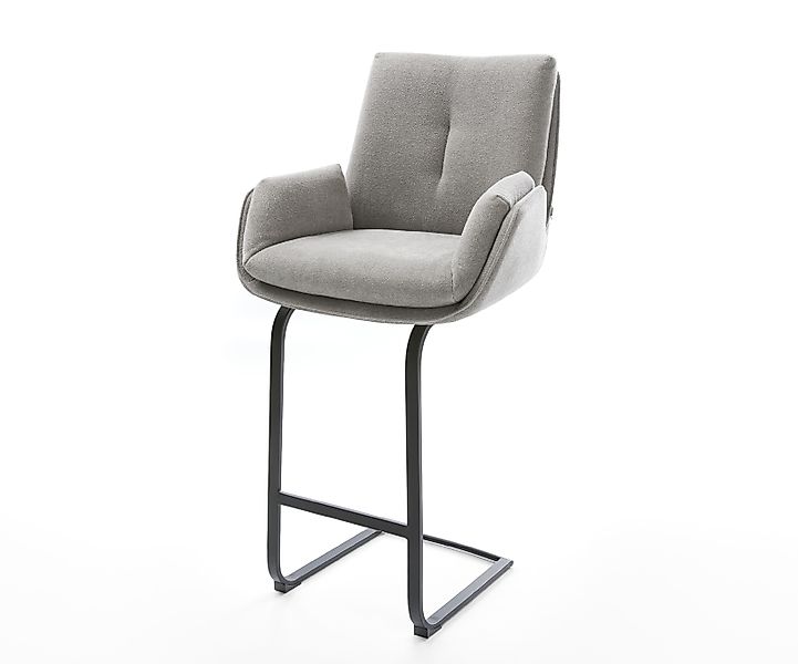 Barstuhl Clea-Flex Strukturstoff Soft Grau Freischwinger Flach Metall günstig online kaufen