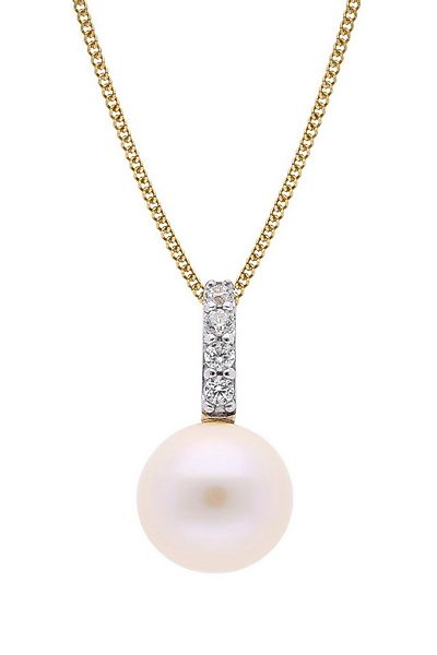 trendor Panzerkette Perlen-Anhänger Gold 333/8kt mit vergoldeter Silberkett günstig online kaufen