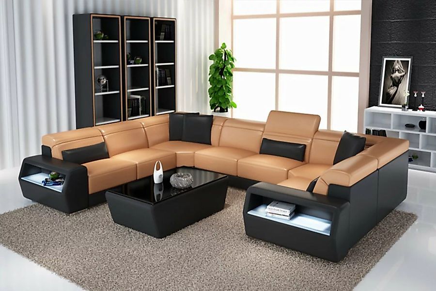 JVmoebel Ecksofa Ecksofa Leder Sofa Couch Polster Eck Sitz Wohnlandschaft G günstig online kaufen