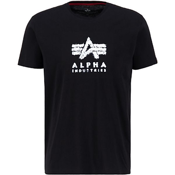 Alpha Industries  T-Shirts & Poloshirts Grunge Logo T-Shirt - black günstig online kaufen