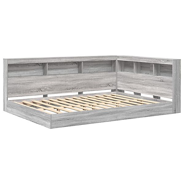 vidaXL Bett Bücherregal-Bett Grau Sonoma 140x200 günstig online kaufen