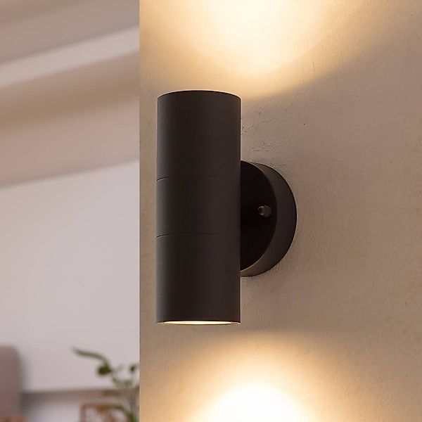 Prios Außenwandlampe Tulimar, 2-flg., anthrazit, Metall günstig online kaufen