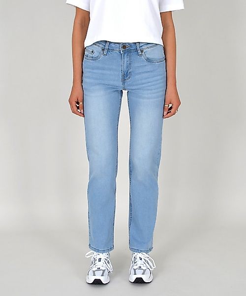 ESRA Straight-Jeans Damen Jeans Gerade hohe Leibhöhe Stretch-Jeans Damen Re günstig online kaufen