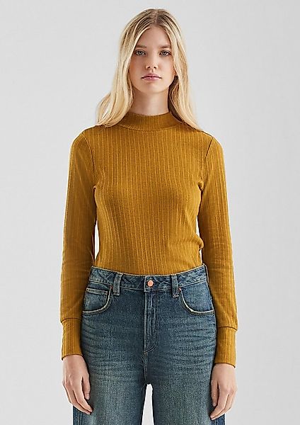 QS Langarmshirt T-Shirt Schmales Langarmshirt mit Ribbstruktur günstig online kaufen