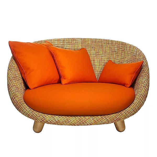 Moooi - Love Sofa 129x105x102cm - orange/Stoff Bouclé Rainbow/Divina 3 542- günstig online kaufen