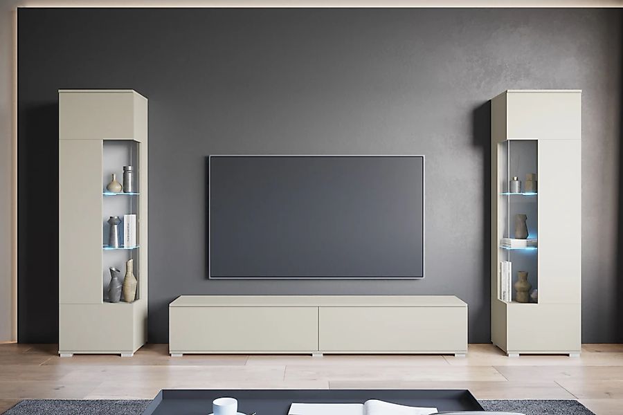 INOSIGN Wohnwand "Kenia, Vitrine Türanschlag links/rechts wechselbar" 3 Stk günstig online kaufen