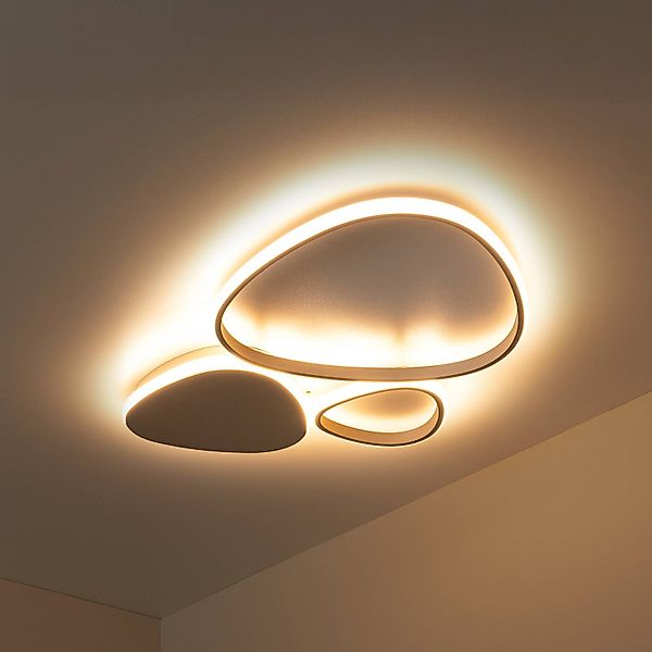 LED-Deckenlampe Samling, Länge 62 cm, taupe, Metall günstig online kaufen