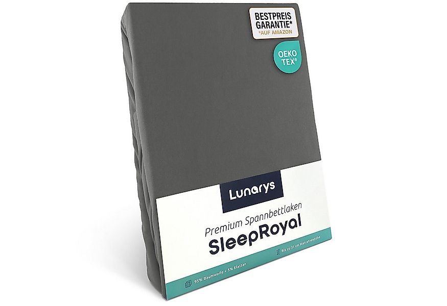 Lunarys Spannbettlaken SleepRoyal, Jersey-Elasthan, Gummizug: rundum, (1 St günstig online kaufen