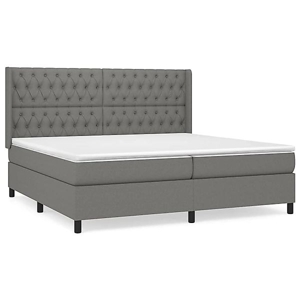 Vidaxl Boxspringbett Mit Matratze Dunkelgrau 200x200 Cm Stoff günstig online kaufen