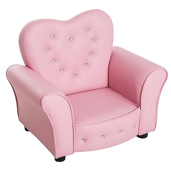 HOMCOM Kindersofa Prinzessin herzförmiger Kindersessel rosa gemütliches Kin günstig online kaufen