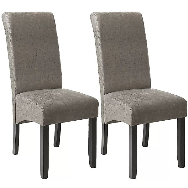 2 Esszimmerstühle, ergonomisch, massives Hartholz - grau marmoriert günstig online kaufen