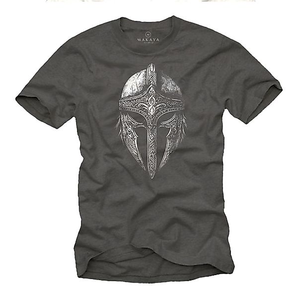MAKAYA T-Shirt Wikinger Aufdruck Helm Motiv günstig online kaufen