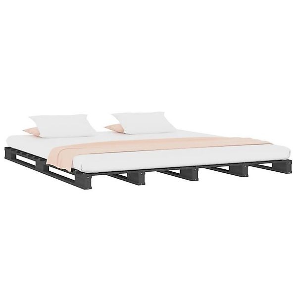 furnicato Bett Palettenbett Grau 120x200 cm Massivholz Kiefer (1-tlg) günstig online kaufen