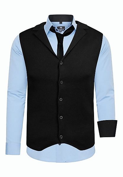 Rusty Neal Langarmhemd bestehend aus Hemd, Weste und Krawatte günstig online kaufen