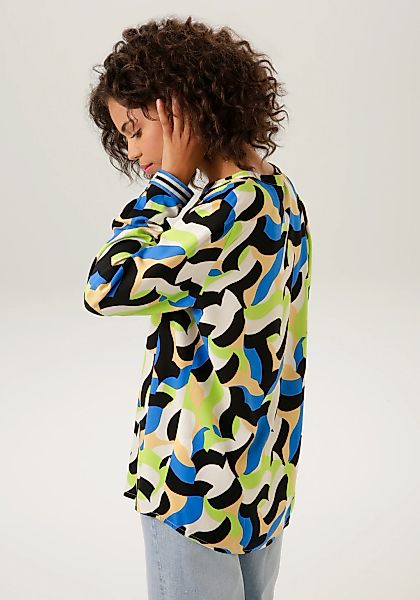 Aniston CASUAL Schlupfbluse mit trendfarbenen, graphischen günstig online kaufen