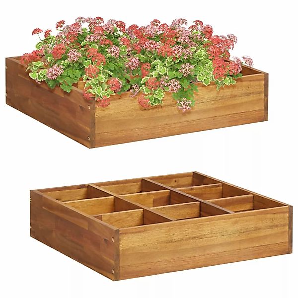 Garten-hochbeet Für Kräuter Massivholz Akazie 60 X 60 X 15 Cm günstig online kaufen