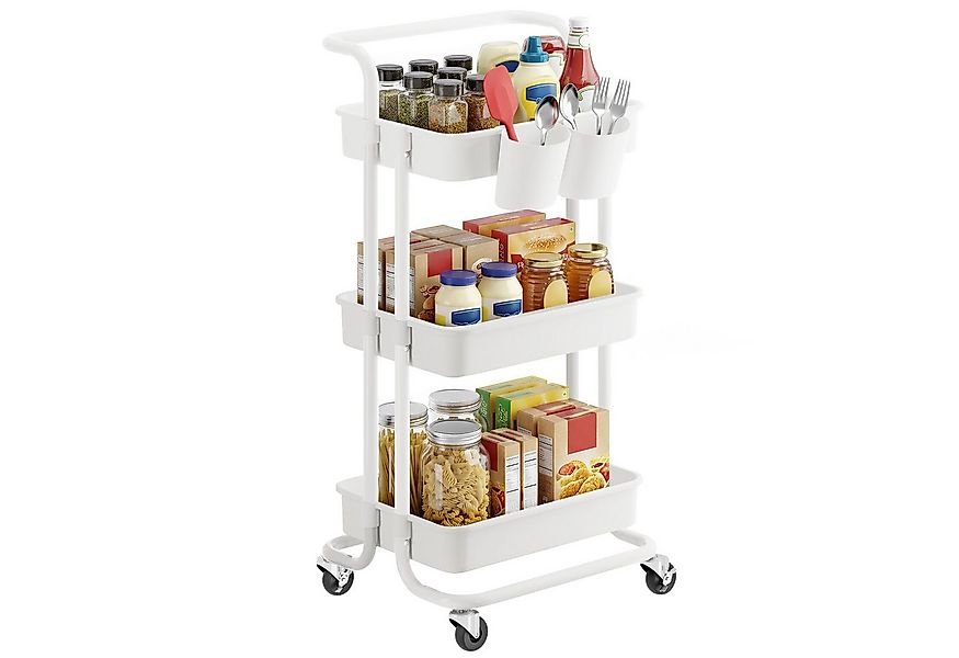 SONGMICS Beistellwagen, Servierwagen, Ablagefächer aus Kunststoff günstig online kaufen