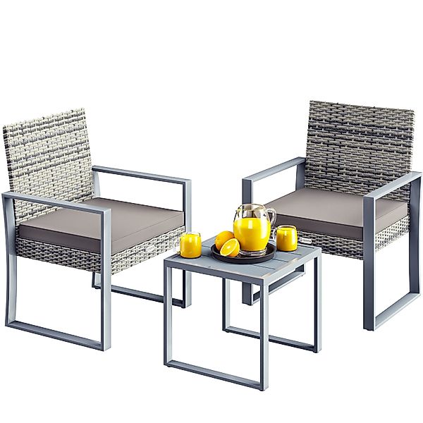 Casaria Balkonset, WPC Tisch 160kg Belastbarkeit Auflagen Höhenverstellbar günstig online kaufen