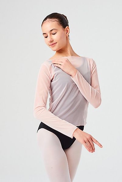 tanzmuster Crop-Top Langarm Ballett Top Maite aus Netz Transparentes Tanz O günstig online kaufen