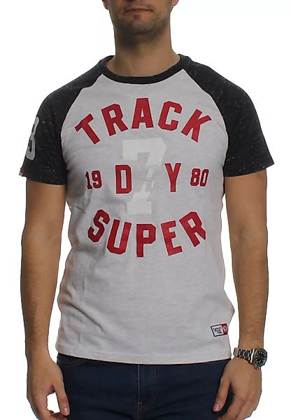 Superdry T-Shirt Men TRACKSTER BASEBALL SS Ice Marl Atlantic Navy günstig online kaufen