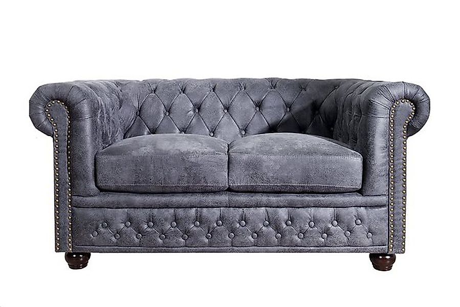 riess-ambiente 2-Sitzer CHESTERFIELD 150cm antik grau · Sofa mit Microfaser günstig online kaufen