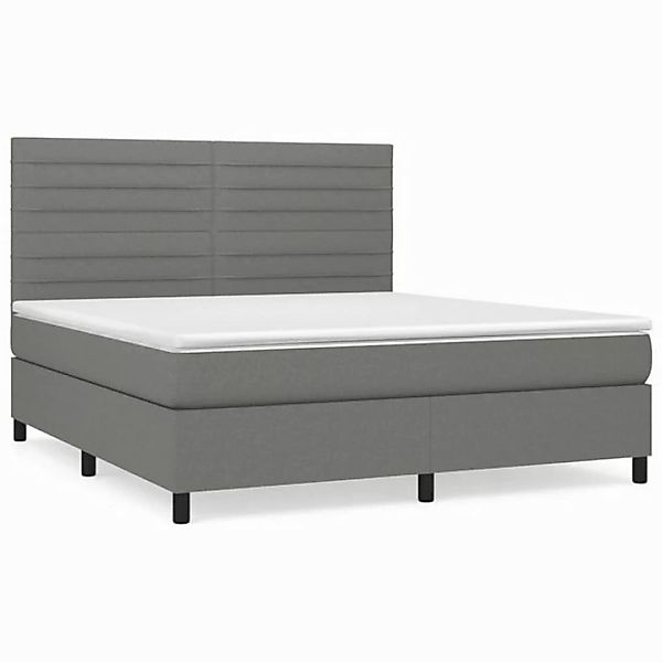 vidaXL Boxspringbett Boxspringbett mit Matratze Dunkelgrau 180x200 cm Stoff günstig online kaufen