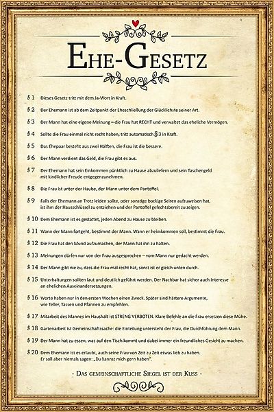 Close Up Poster Ehegesetz Poster 40 x 60 cm günstig online kaufen