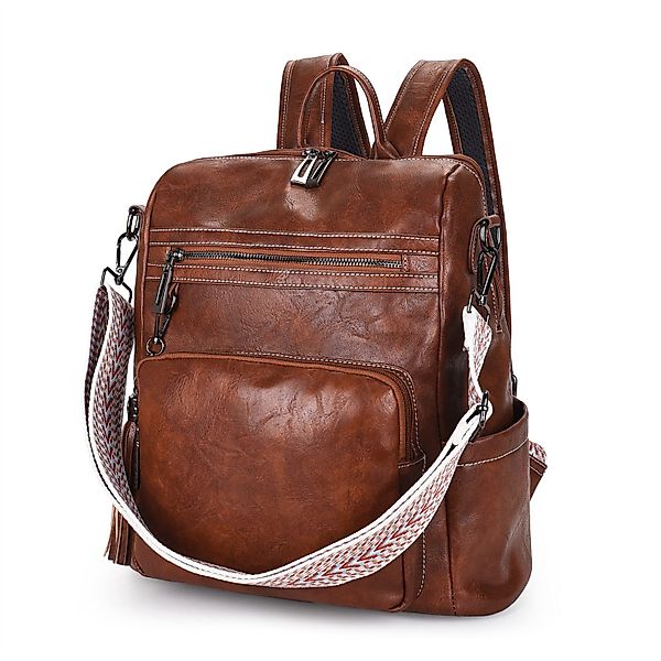 RWEUOQ Cityrucksack Rucksacktaschen Lederrucksack Reiserucksack Braun günstig online kaufen