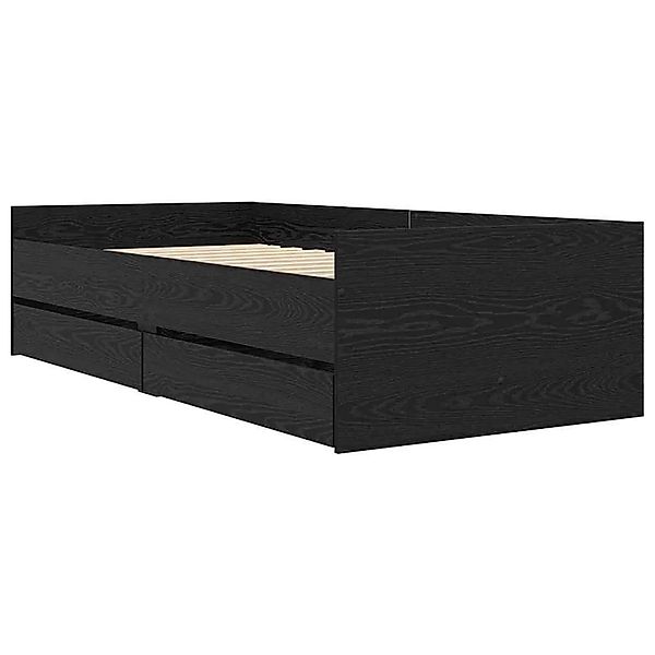 vidaXL Bettrahmen mit Schubladen Schwarz Eichen-Optik 100 x 200 cm 3403203 günstig online kaufen
