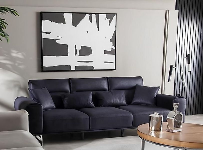 JVmoebel 3-Sitzer Weiche Design Couch Polster Möbel Dreisitzer Couchen Schw günstig online kaufen