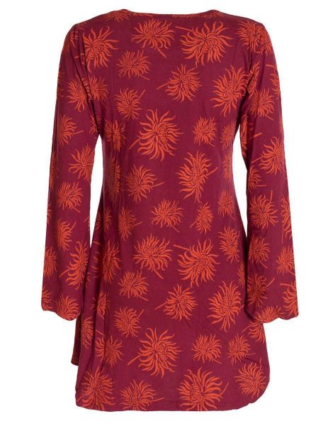 Vishes Tunikakleid Langarm Damen Blumen-Tunika Shirt-Kleid günstig online kaufen
